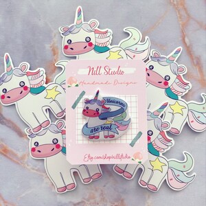 Unicorns Are Real pins, pride pins, cute unicorn designs, handmade pin