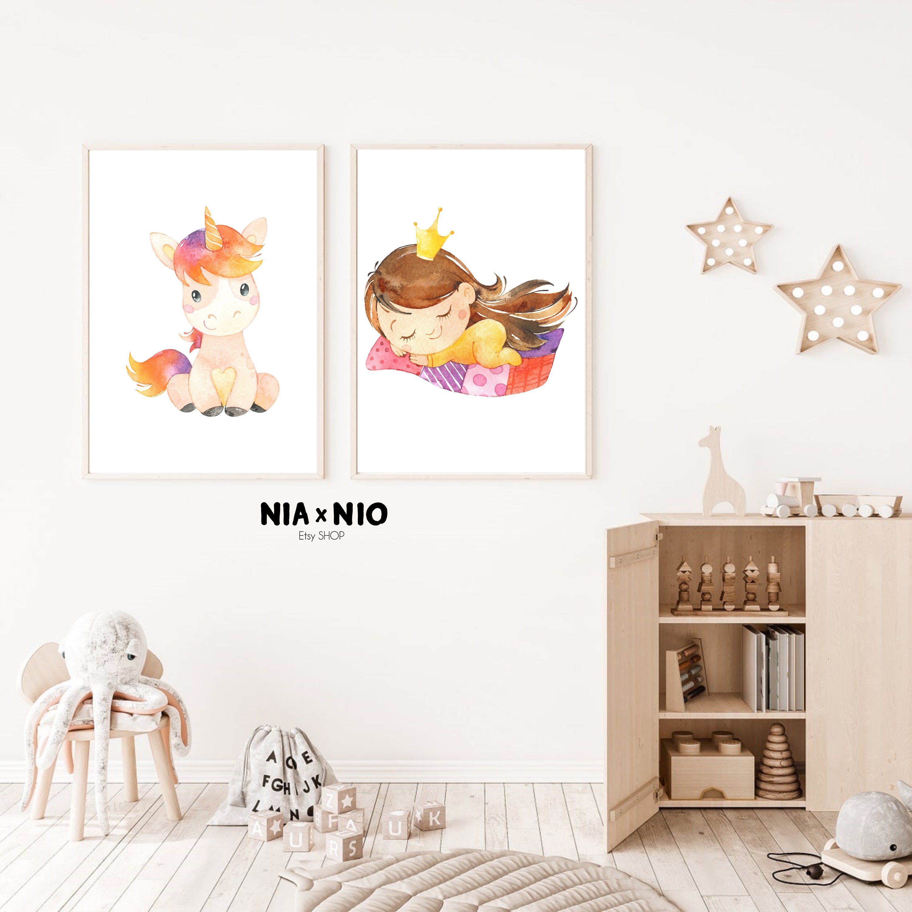 Watercolor nursery decor Cute nursery wall art Nursery art Etsy