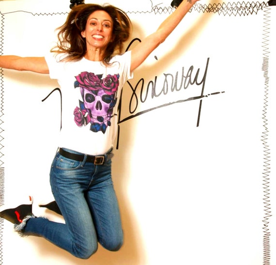 White Sugar Skull T-Shirt in beautiful Blue, Purple and Indigo Color's