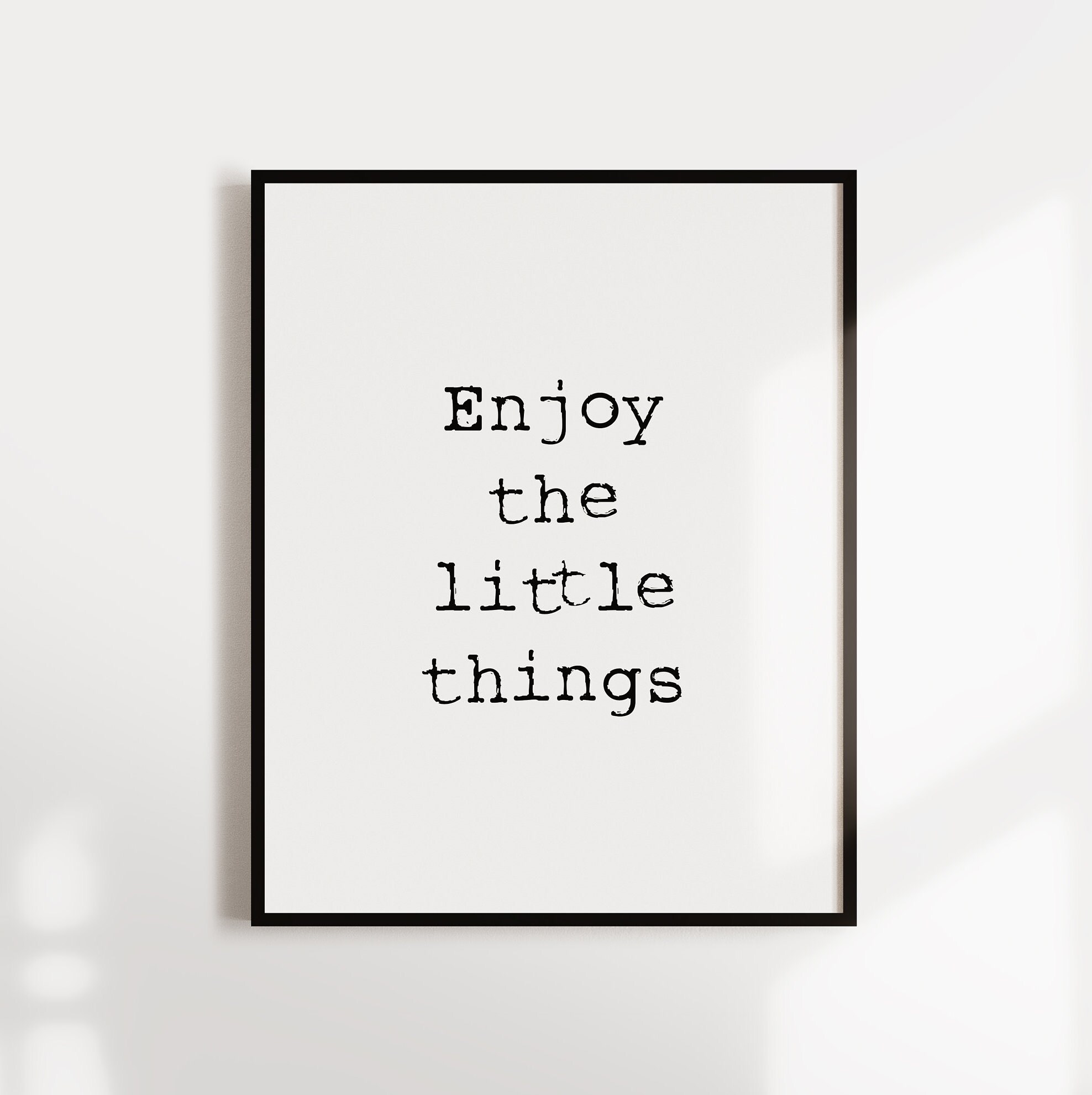 Poster, Spruch Enjoy the little things, Designprint, Typografie