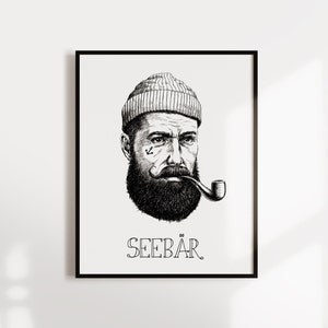 Poster, "Seebär", modern, text, Wallart, wall art prints, printable wallart, artprint