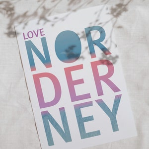 Postkarte, Spruch "LOVE NORDERNEY"