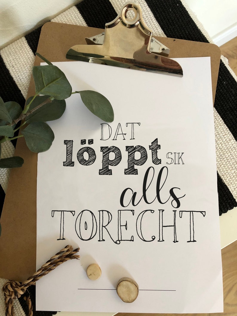 Poster plattdeutscher Spruch Dat löppt sik alls Etsy