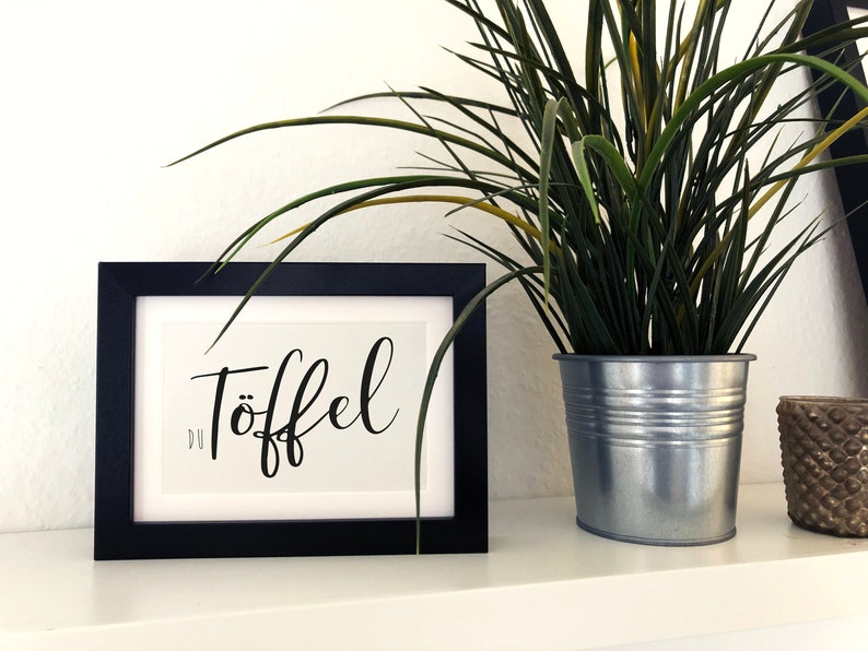 flat German saying Du T\u00f6ffel Postcard