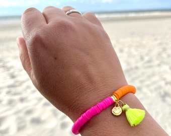 Armband Pink Orange Neon Katsuki Perlen Ibiza Style