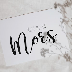 Carte postale, bas allemand disant "Klei mi an Mors"