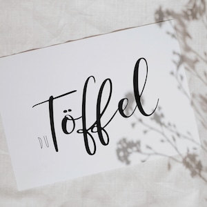 Carte postale, bas allemand disant "Du Töffel"