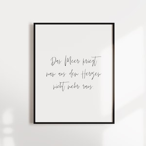 Poster, saying, &quot;The Sea&quot;, typography, handlettering, modern, maritime, sea, design print, wall art, wall decoration, digital print
