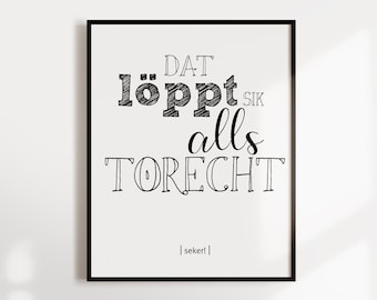 DIN A4 Kunstdruck Norderney – Koordinaten Typografie Nordsee