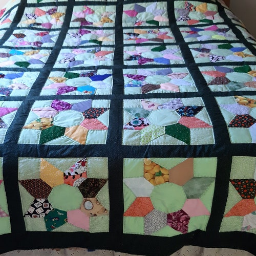 Double Wedding Ring Quilt Queen Size Quilt Homemade Quilt Etsy