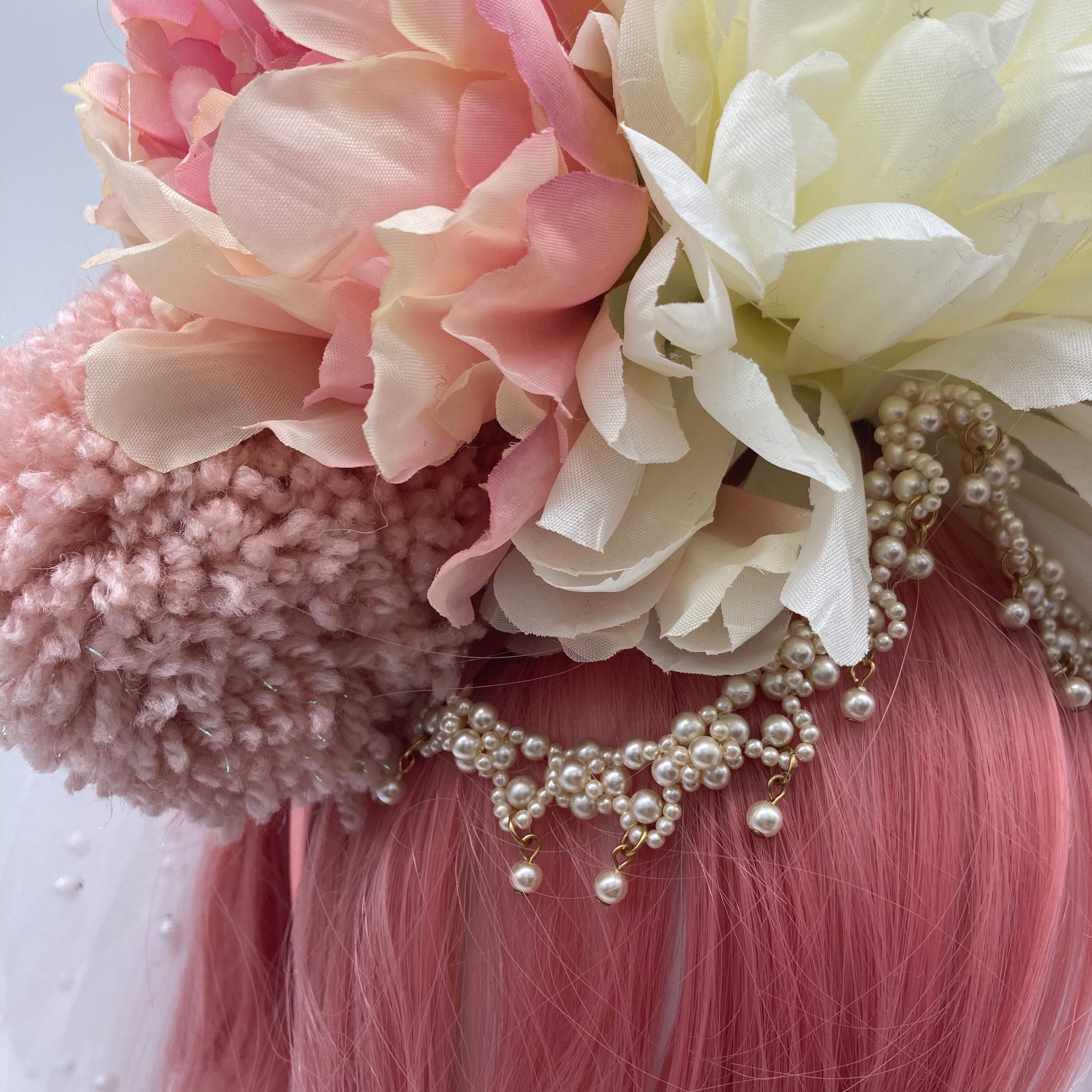Bridal / hen party floral Pom Pom headband/ headpiece / Etsy