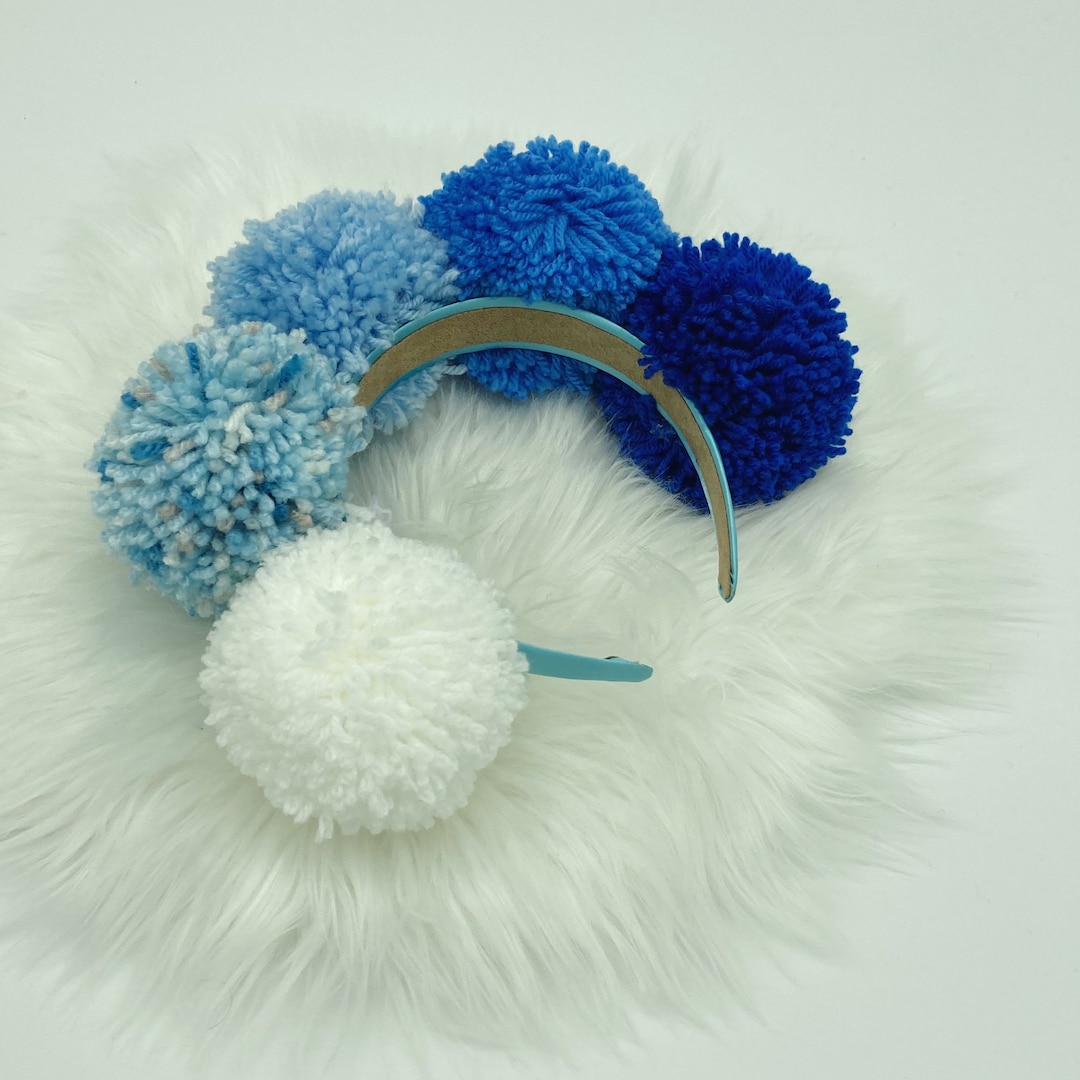 Blue Pom Pom Headband / Headpiece / Crown Etsy Norway