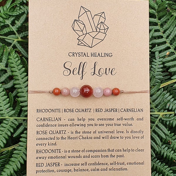 Self-Love Bracelet, Courage, Love, Happiness,  Emotional Healing,  Emotional Balance, Healing Gemstones, yoga bracelet, Confidence bracelet