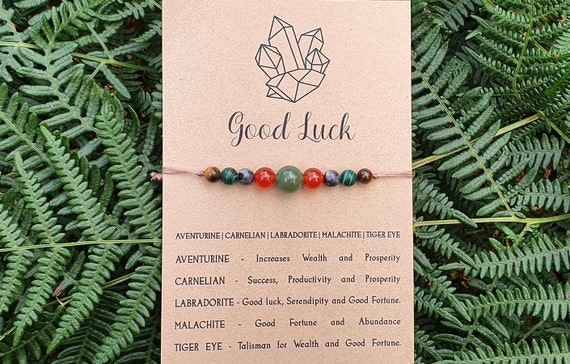 Good Luck Crystal Bracelet Protection Bracelet and Card | Etsy
