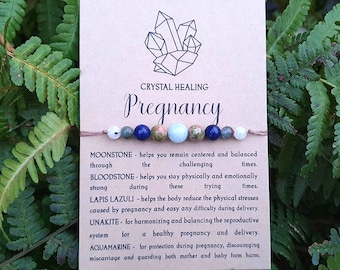 Pregnancy Protection Crystal Healing Bracelet, Pregnancy emotional support,  Pregnancy gift, Meditation Bracelet, Healing, Wish Bracelet