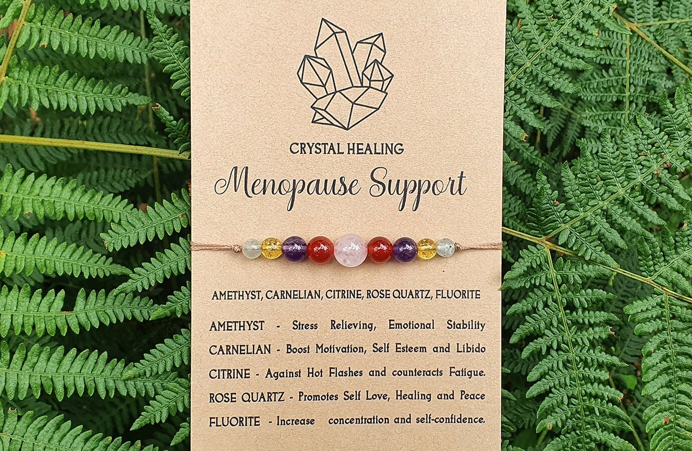 Menopause Support Bracelet Menopause Bracelet Crystals Etsy UK