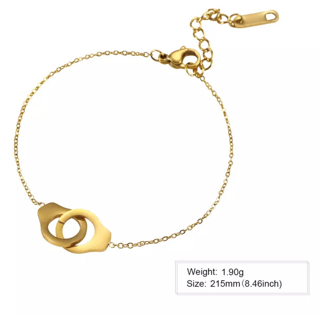 Stainless Steel Handcuff Charm Bracelet Women Female Link Etsy