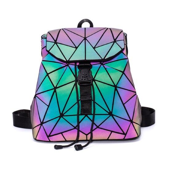 luminous holographic backpack