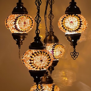 5 Globe Turkish Moroccan Mosaic Glass Hanging Lamp Turkish Ceiling Light Turkish Chandeliers Pendant Lighting Hanging Ceiling Lantern