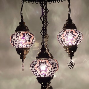 5 Globe Turkish Moroccan Mosaic Glass Hanging Lamp Turkish Ceiling Light Turkish Chandeliers Pendant Lighting Hanging Ceiling Lantern