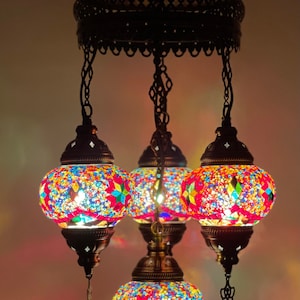 4 Globe Turkish Moroccan Mosaic Glass Hanging Lamp Turkish Ceiling Light Turkish Chandeliers Pendant Lighting Hanging Ceiling Lantern