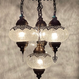 4 Globe Turkish Ottoman Lamp Glass Hanging Lamp Turkish Ceiling Light Turkish Chandeliers Pendant Lighting Hanging Ceiling Lantern