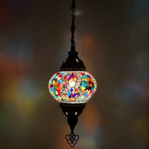 Turkish Moroccan Mosaic Single Hanging Lamp Ceiling Lamp Lantern Pendant Chandelier Moroccan Lamp Turkish Lamp Turkish Pendant Light