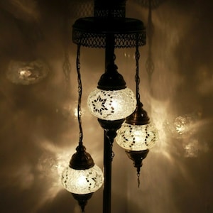 Lampe turque, Lampadaire marocain, Lampadaire turc 3 Globe, Lampadaire avec livraison gratuite
