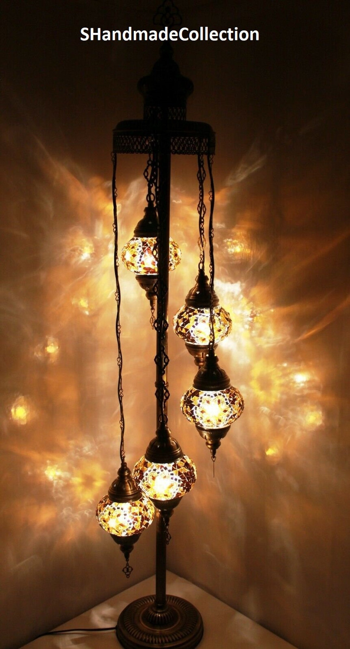 Turkish Lamp Moroccan Floor Lamp Turkish Floor Lamp 5 Globe Etsy