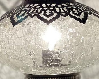 ENTREGA RÁPIDA GRATUITA Lámpara de mesa turca, lámpara turca hecha a mano, lámpara de escritorio de mesa de mosaico marroquí, solo sombras de vidrio de reemplazo