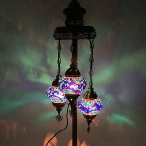 Lampe turque, lampadaire marocain, lampadaire turc 3 globes, lampadaire avec livraison gratuite