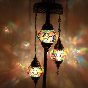 Lampe turque, Lampadaire marocain, Lampadaire turc 3 Globe, Lampadaire avec livraison gratuite