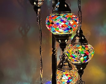 Lampa turecka, marokańska lampa podłogowa, turecka lampa podłogowa 5 kul, lampa podłogowa z darmową wysyłką