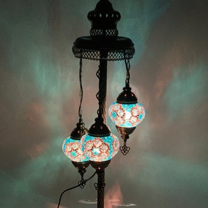 Lampe turque, lampadaire marocain, lampadaire turc 3 globes, lampadaire avec livraison gratuite