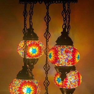 5 globo turco marroquino mosaico vidro pendurado lâmpada lustres de luz teto