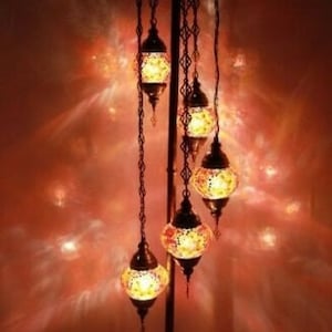 Türkische Lampe marokkanische Stehlampe, türkische Stehlampe 5 Globus, Stehlampe mit kostenlosem Versand