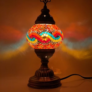 Turkish Moroccan Table Desk Lamp with Free LED Bulb and Free Shipping