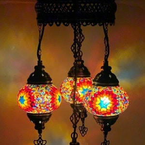 4 globo turco marroquino mosaico vidro pendurado lâmpada lustres de luz teto