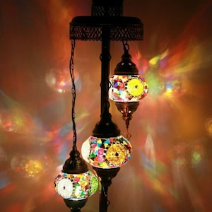 Lampe turque, lampadaire marocain, lampadaire turc 3 globes, lampadaire avec livraison gratuite