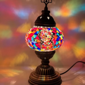 Turkish Moroccan Table Desk Lamp with Free LED Bulb and Free Shipping