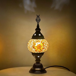 Turkish Moroccan Table Desk Lamp with Free LED Bulb and Free Shipping