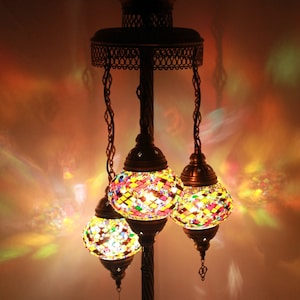 Lampe turque, lampadaire marocain, lampadaire turc 3 globes, lampadaire avec livraison gratuite