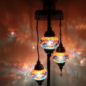 Lampe turque, lampadaire marocain, lampadaire turc 3 globes, lampadaire avec livraison gratuite