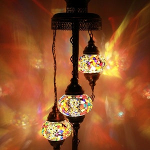 Lampe turque, Lampadaire marocain, Lampadaire turc 3 Globe, Lampadaire avec livraison gratuite