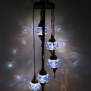 Turkish Floor Lamp 5 Glass, Moroccan Floor Lamp, Turkish Lamp , Floor Lamp with Free Shipping
