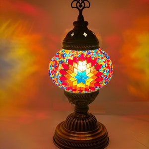 Battery Operated Wireless Turkish Moroccan Table Desk Lamp with Free Shipping