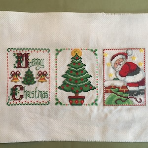 Christmas Triptych - finished cross stitch