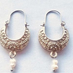 NUEVOS pendientes tradicionales croatas hechos a mano con perlas blancas - Verizice