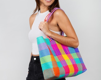 Fiesta gewebte Tasche | Handgemachte mexikanische Handwerker Alltagstasche