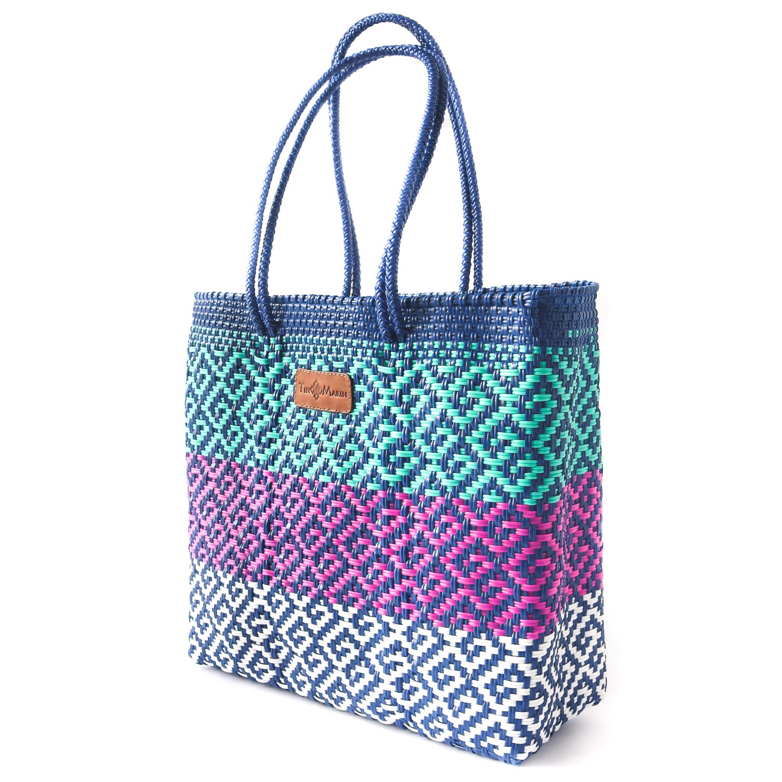 Colorin Woven Tote Bag Recycled Plastic Tote Mexican Plastic Etsy